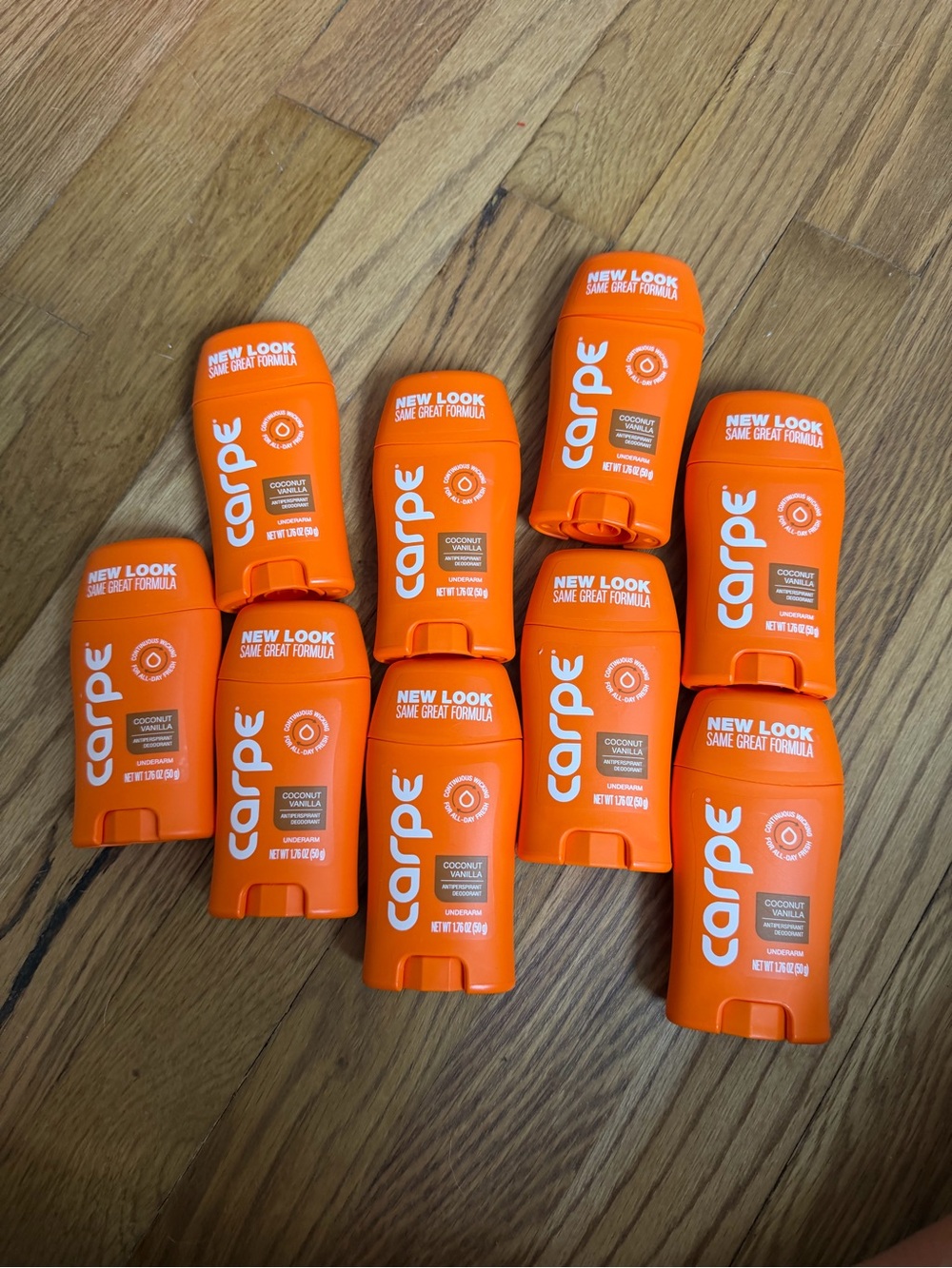 Carpe Coconut Vanilla Deodorant Sticks — Bright Orange Pack
